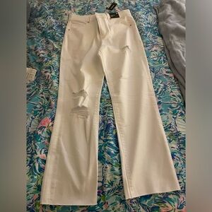 Women’s Express Straight Ankle High Rise Jeans 8R white NWT